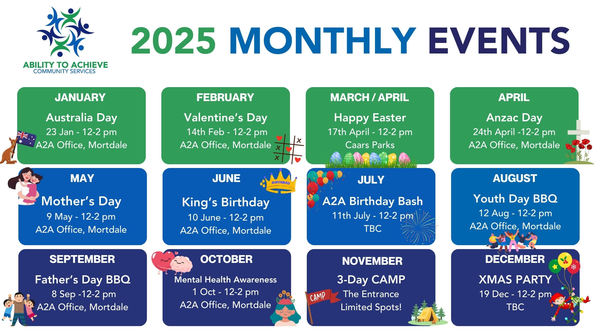 2025 Monthly Events